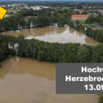 Überschwemmungsbereich des Axtbaches mit eingezeichnetem Verlauf der B64n mit Blick auf das Clarholzer Kloster.
